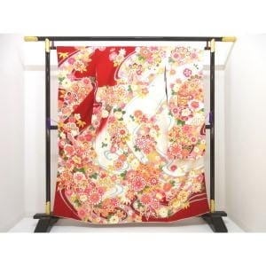 振袖　友禅金彩加工　刺繍入りボカシ染