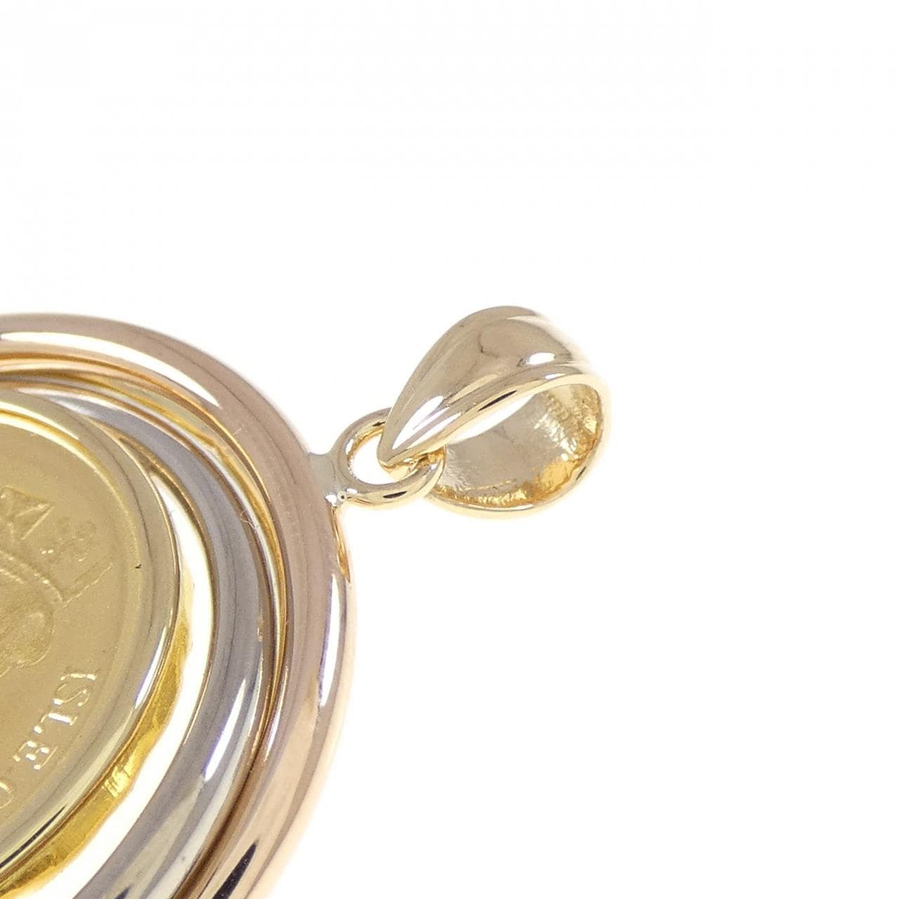 K18スリーカラー(枠) コイン ペンダント