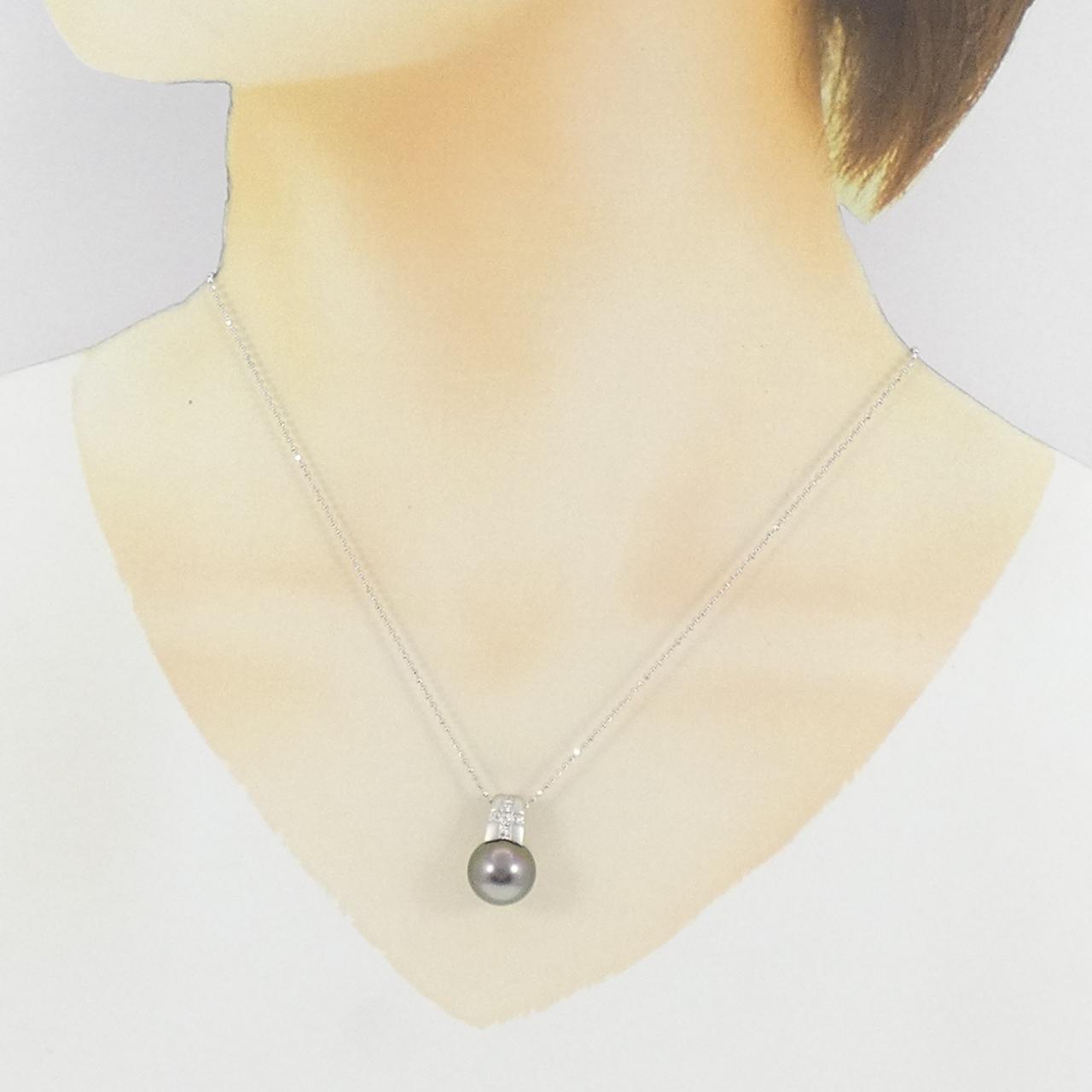 PT900/PT850 黒蝶パール ネックレス 11.7mm