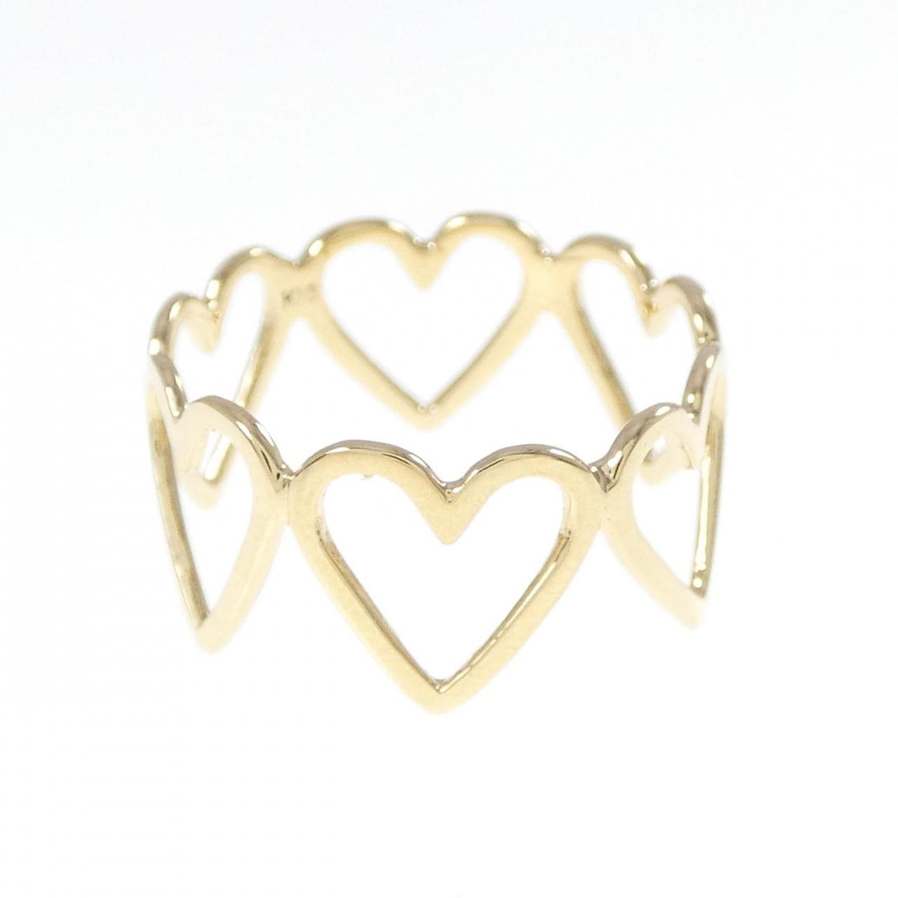 K18YG ハート リング