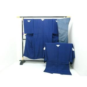 【未使用品】男物　羽二重　紋名不明　きもの・羽織・長襦袢　３点セット