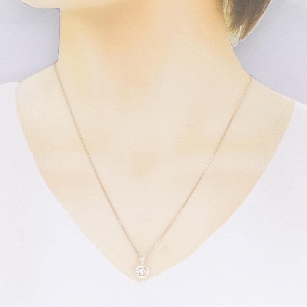 [BRAND NEW] K18YG Diamond Necklace 0.201CT D SI1 Good