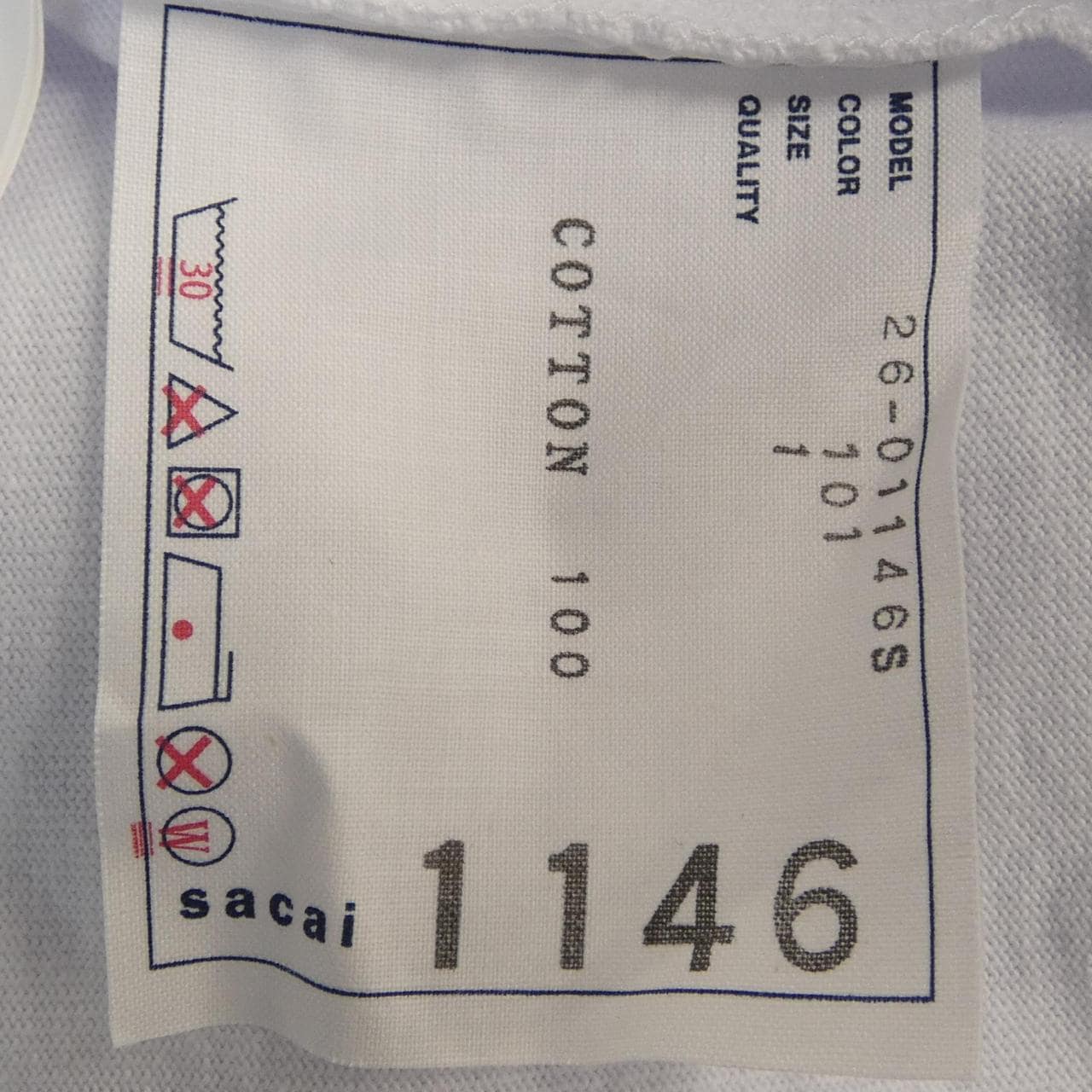 サカイ SACAI 26-01146S UNISEX Tシャツ