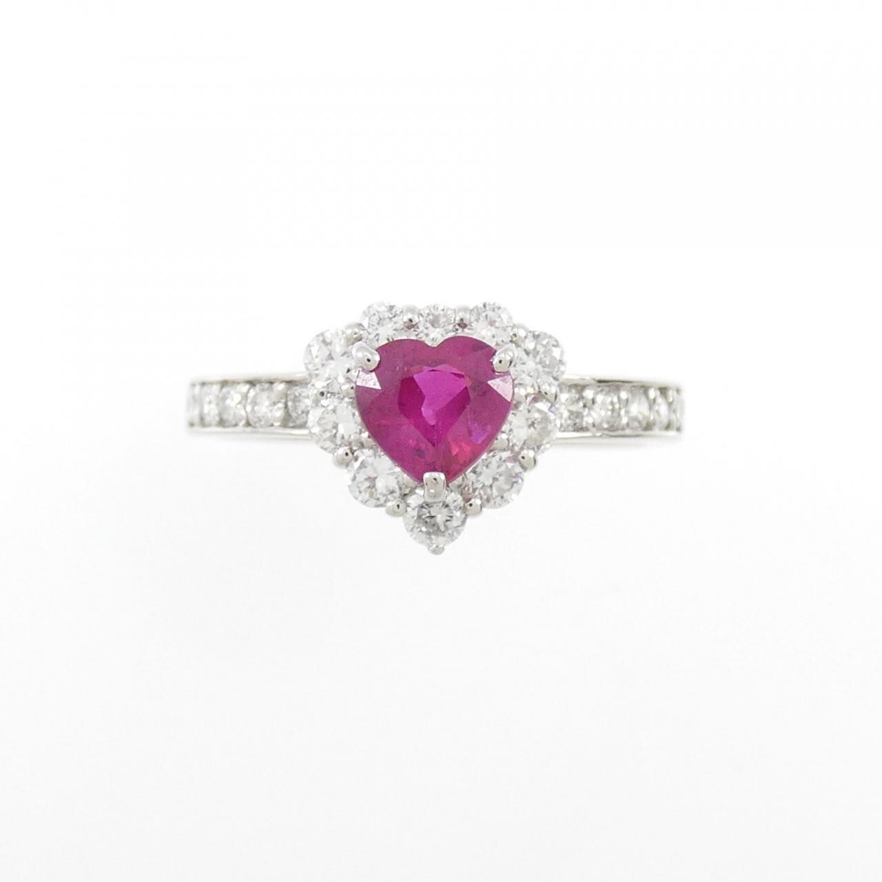 PT Heart Ruby Ring 0.54CT