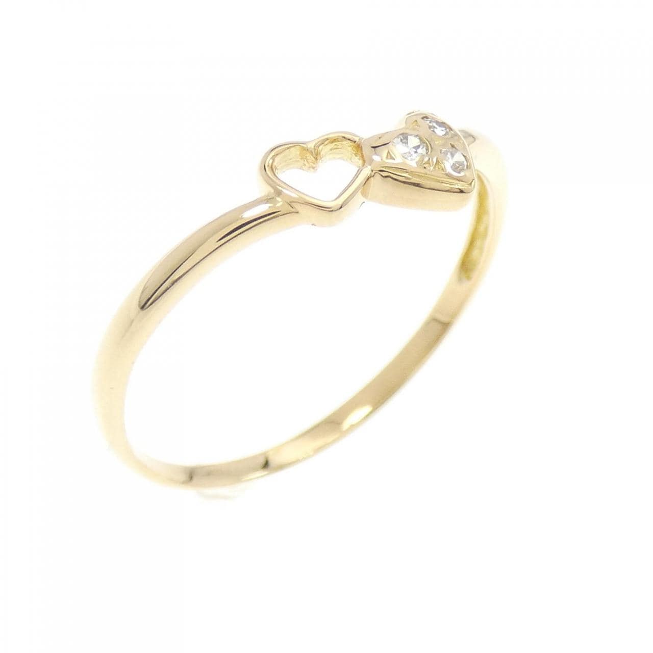 K18YG heart Diamond ring