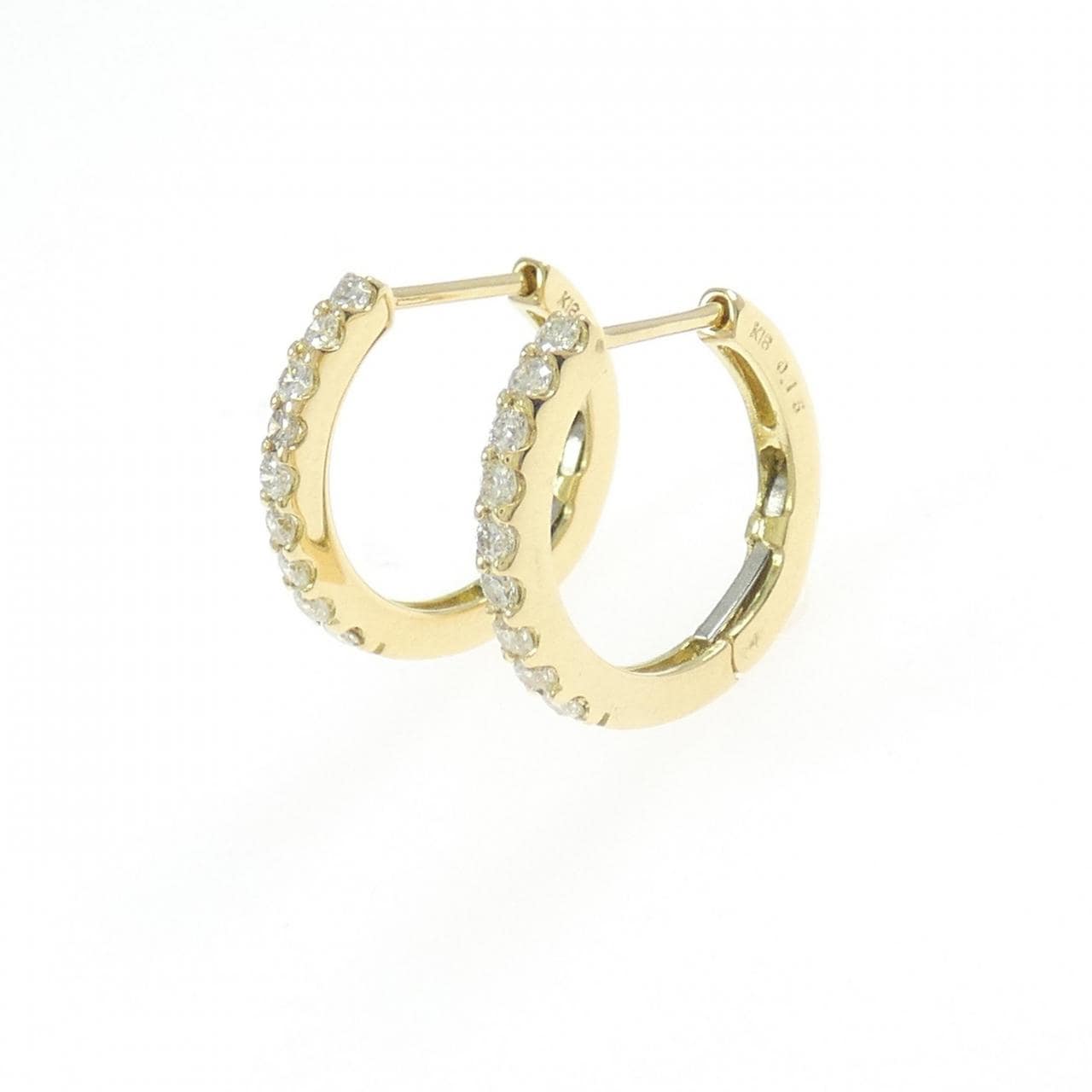 K18YG ダイヤモンド フープ ピアス 0.30CT