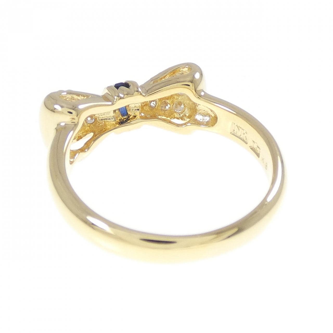 K18YG リボン サファイヤ リング