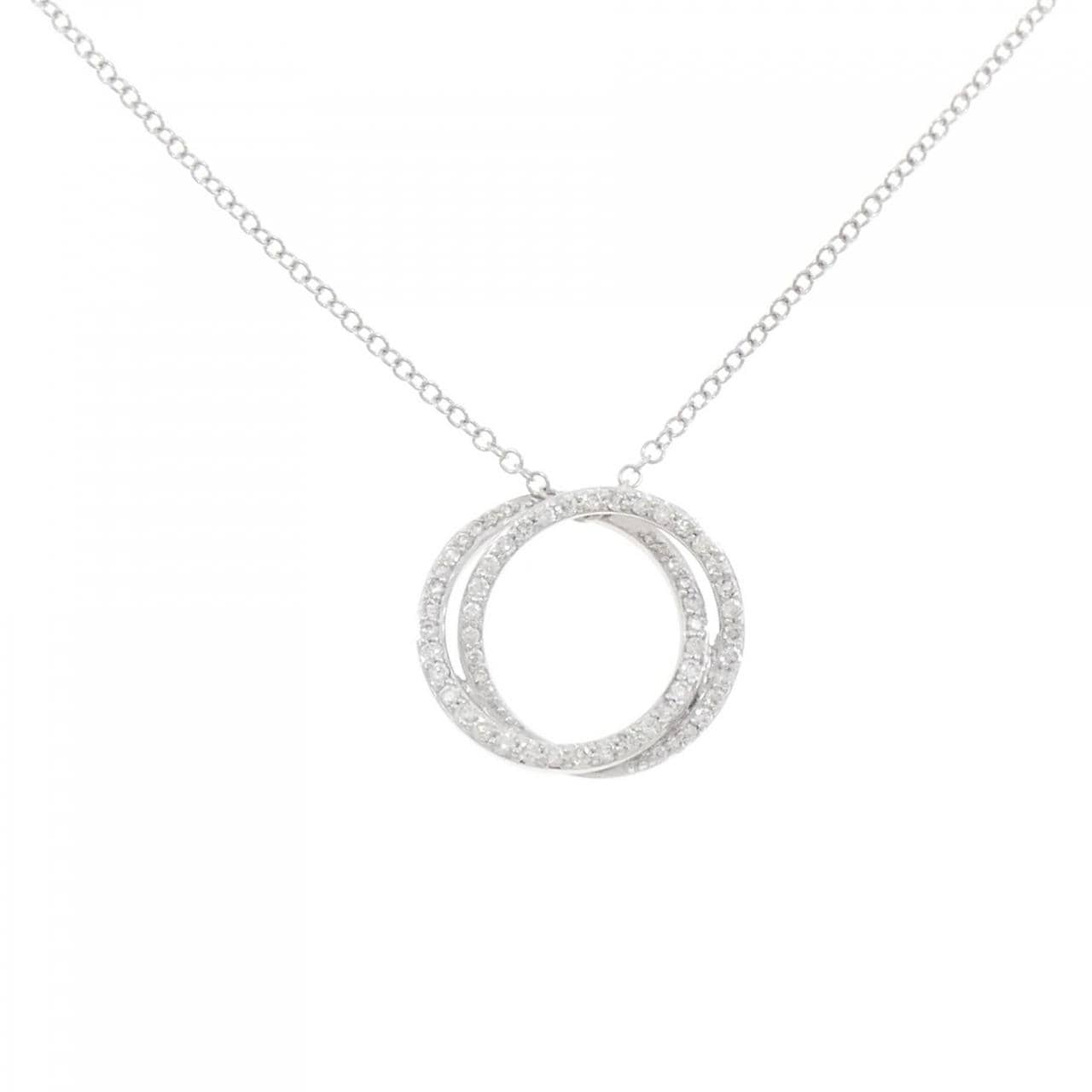 K18WG/750WG Diamond necklace 0.30CT