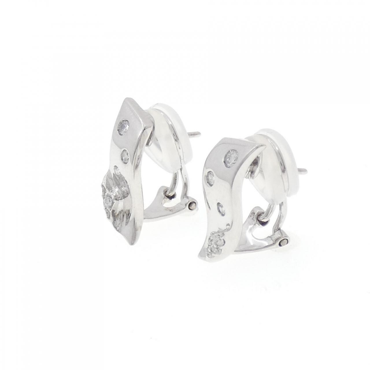 K18WG鑽石耳環/耳夹0.20CT