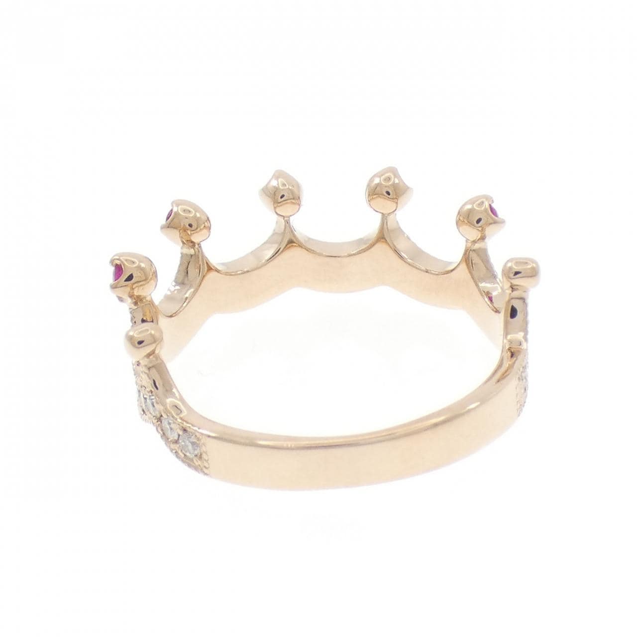 K18PG クラウン ルビー リング 0.10CT