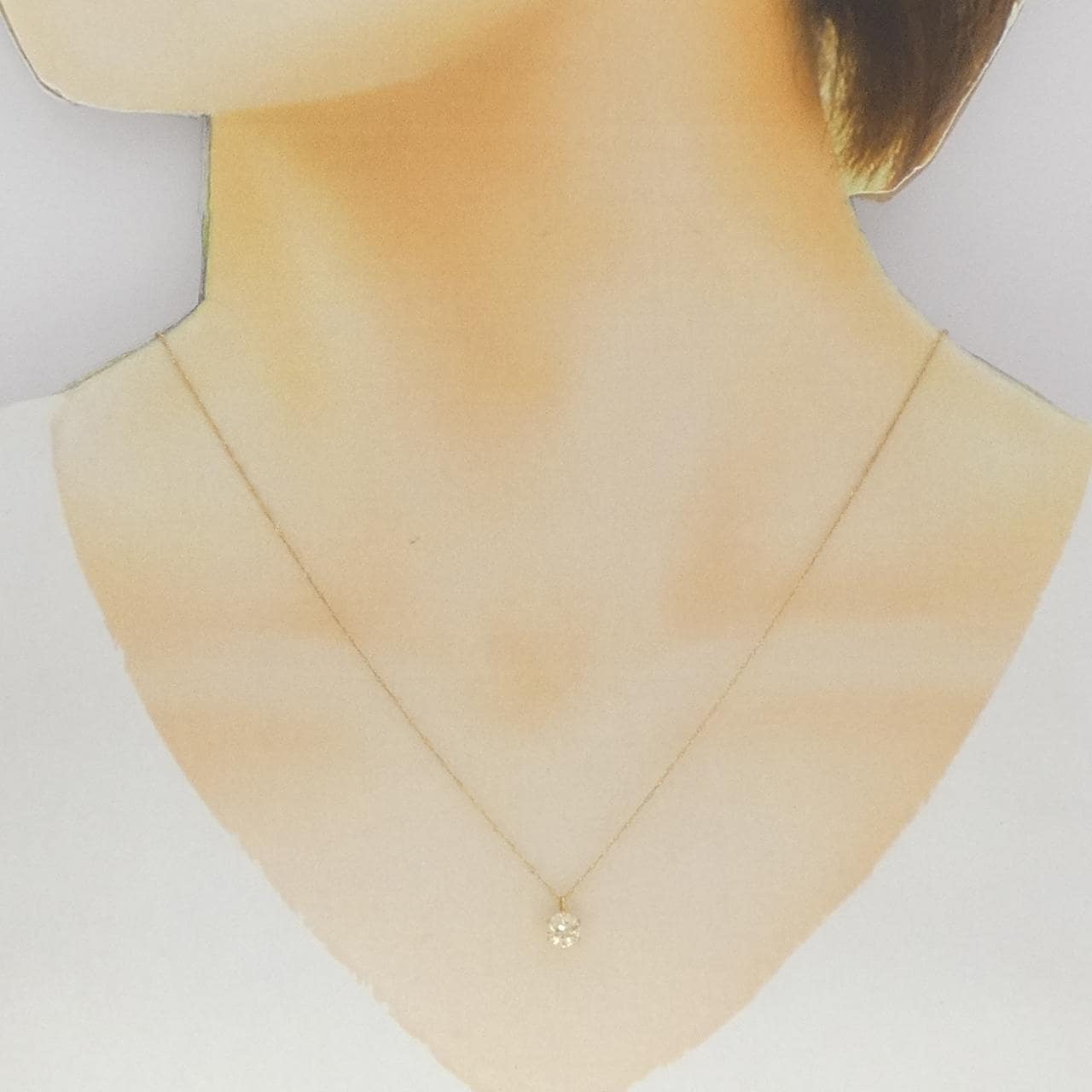 K18YG ソリティア ダイヤモンド ネックレス 0.60CT