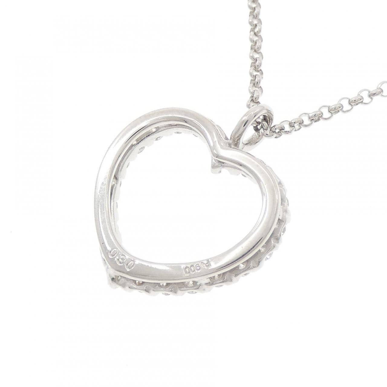 PT900/PT850 ハート ダイヤモンド ネックレス 0.30CT
