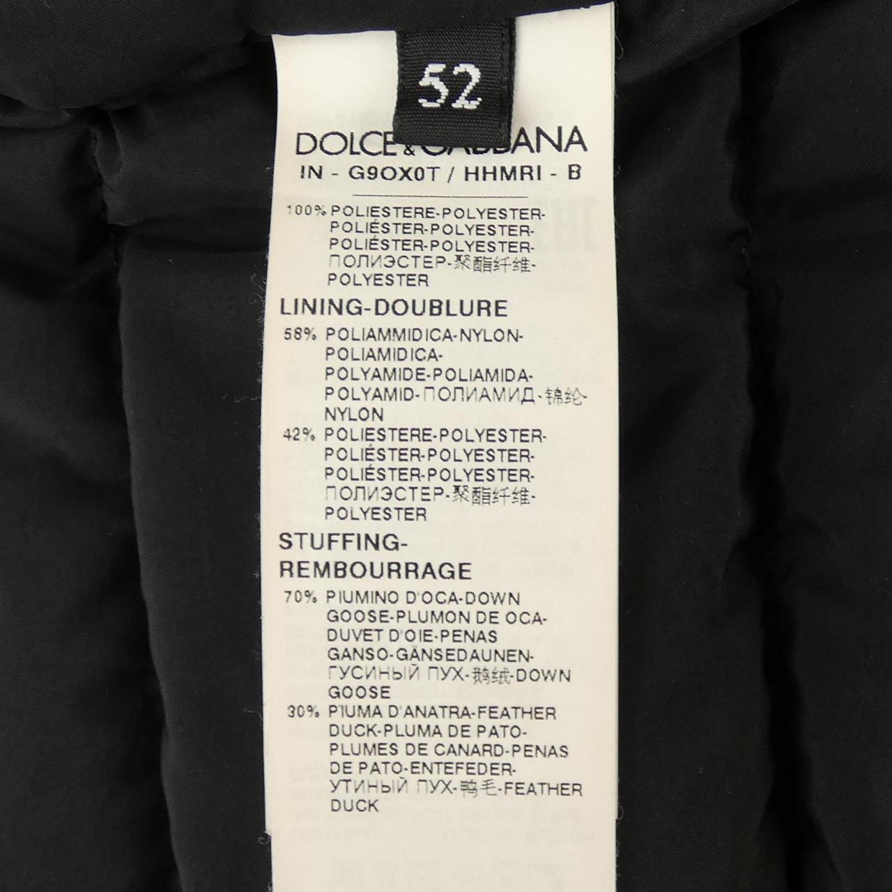 ドルチェアンドガッバーナ DOLCE&GABBANA G9OX0T/HHMRI ダウンジャケット