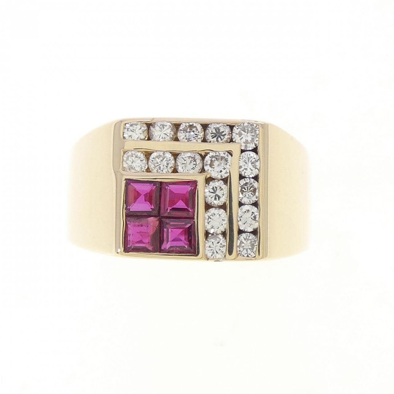 K18YG ルビー リング 0.42CT