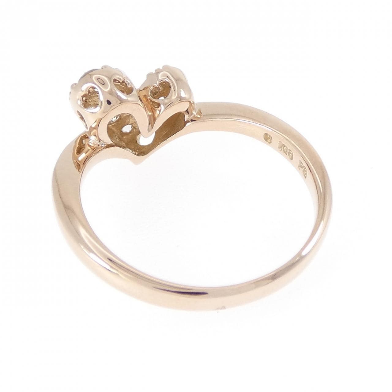 K18PG ハート ダイヤモンド リング 0.30CT