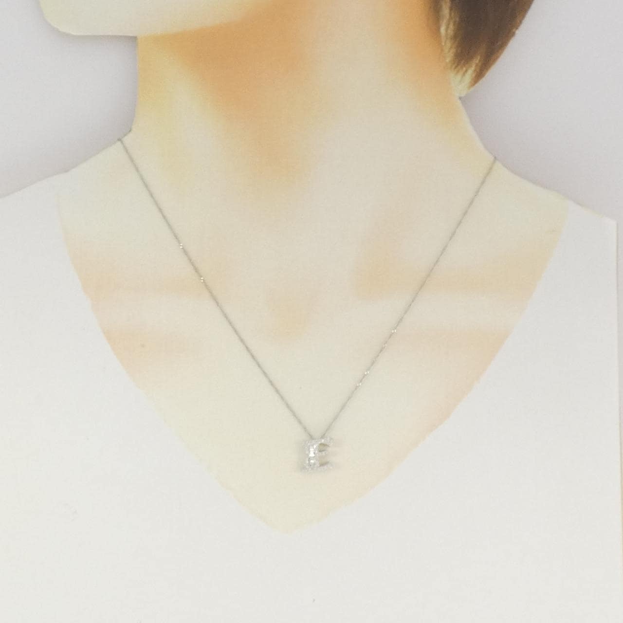 K18WG/PT850 ダイヤモンド ネックレス 0.30CT