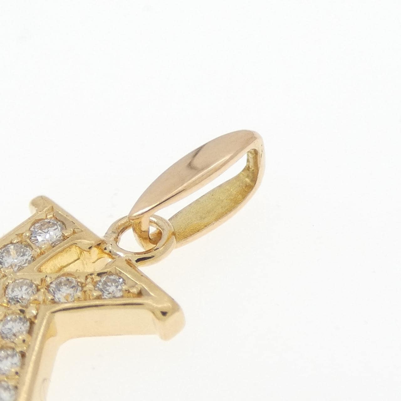 K18YG イニシャルK ダイヤモンド ペンダント 0.15CT