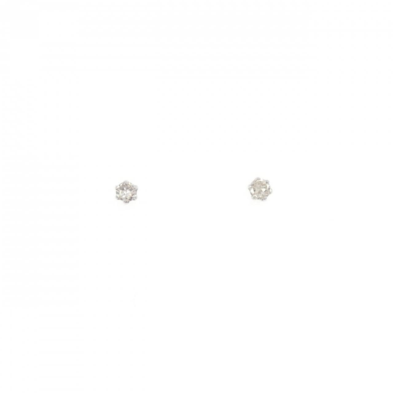 【新品】PT900 ソリティア ダイヤモンド ピアス 0.10CT