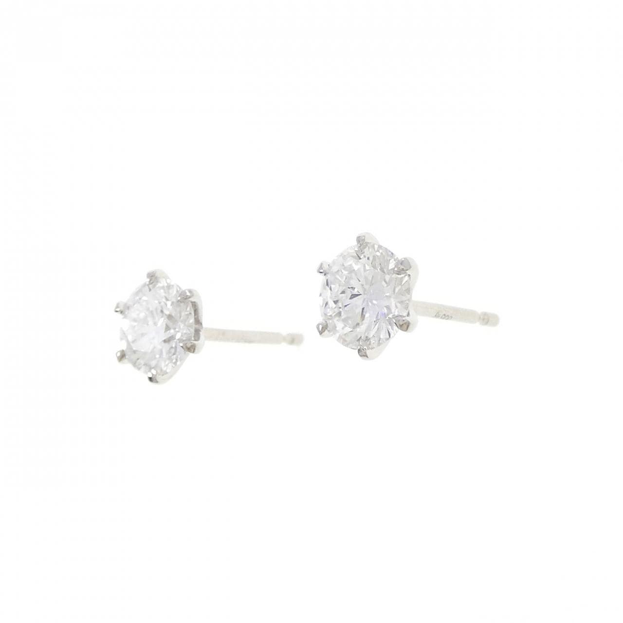 【リメイク】PT900/ST ダイヤモンド ピアス 0.527CT 0.534CT E VS2-SI1 VG