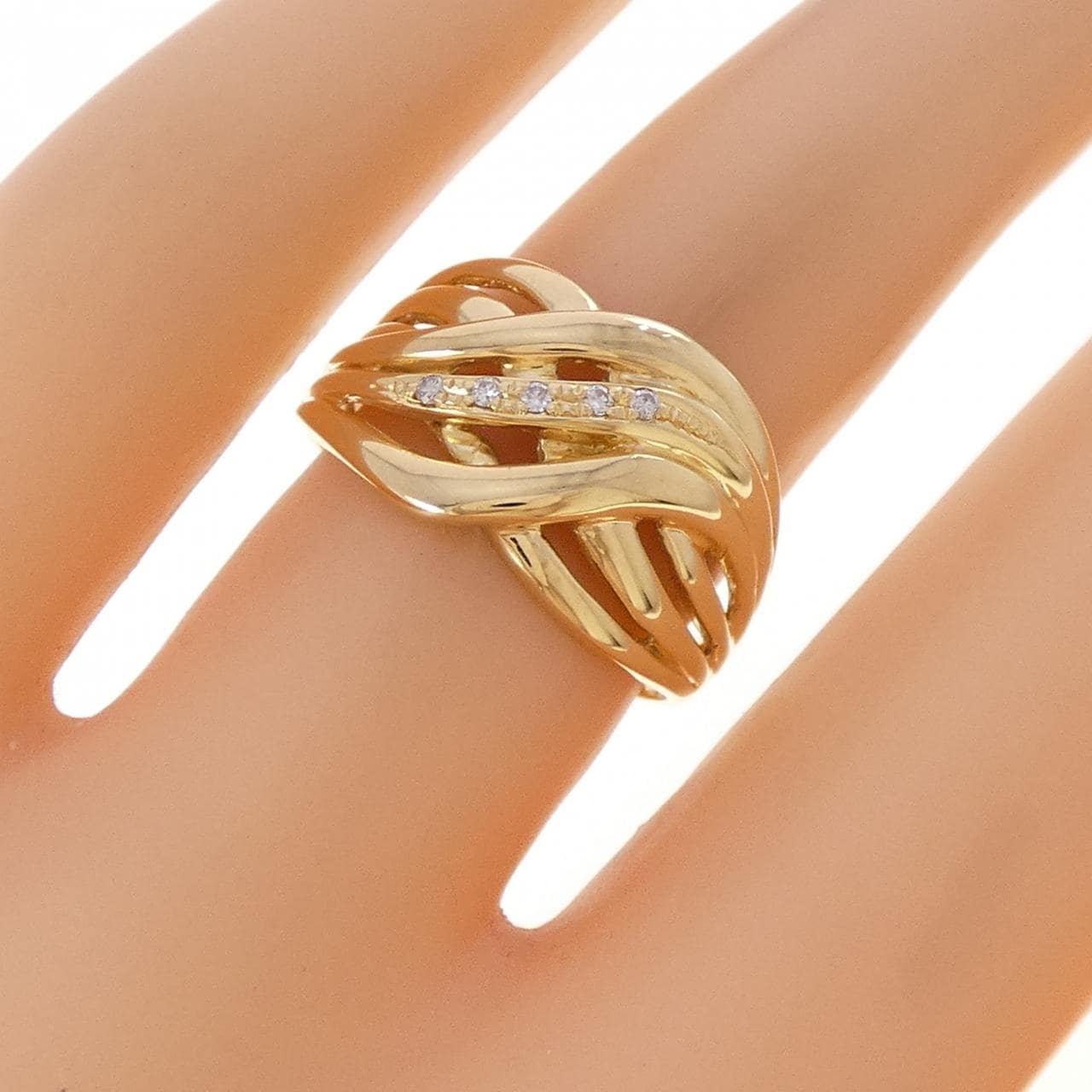 K18YG ダイヤモンド リング 0.03CT