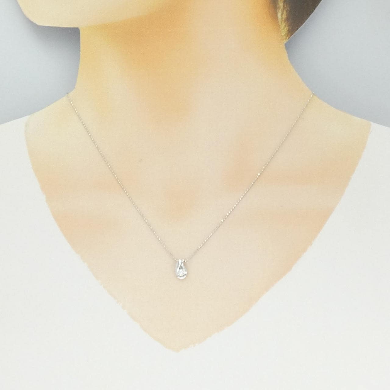 K18WG ダイヤモンド ネックレス 0.109CT