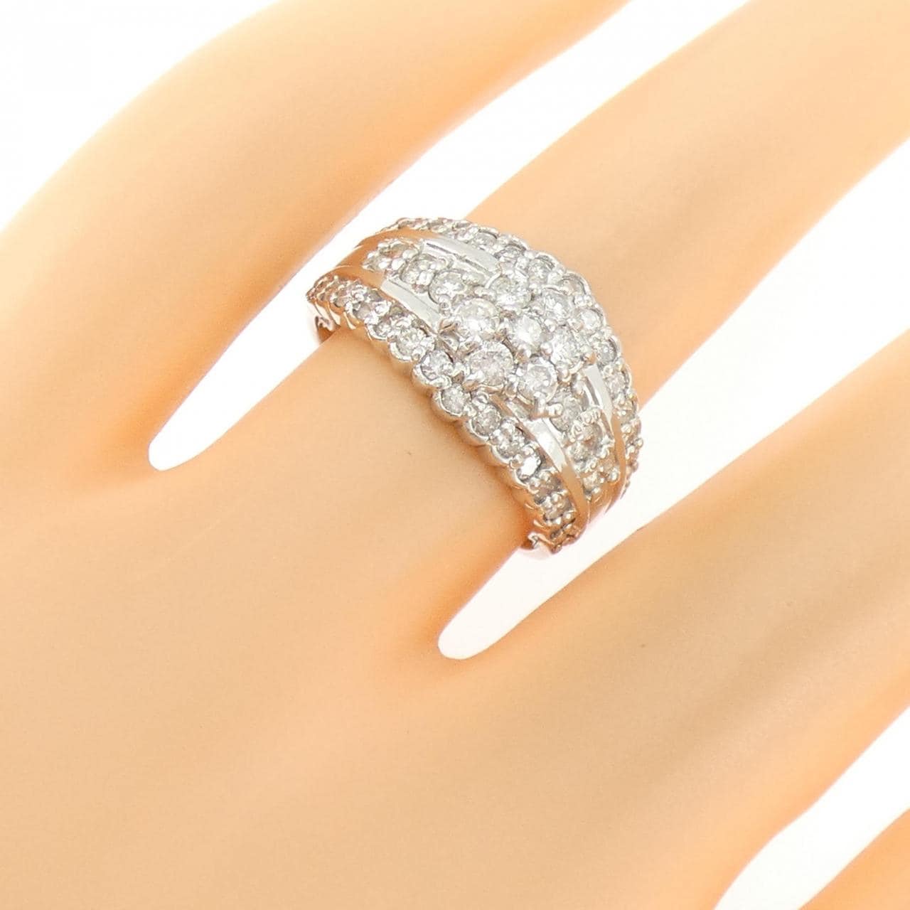 PT900 フラワー ダイヤモンド リング 1.0CT