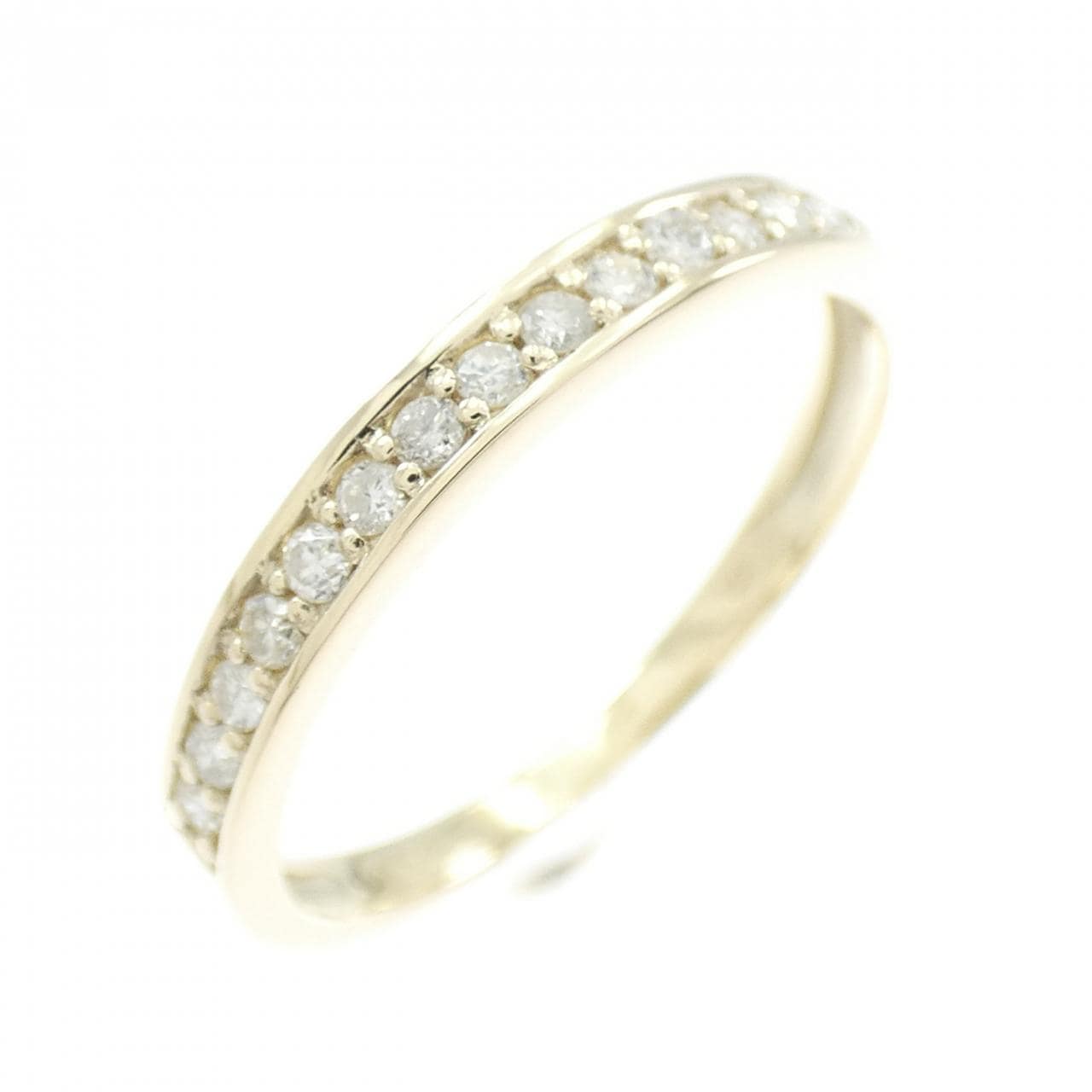 K10YG ハーフエタニティ ダイヤモンド リング 0.18CT