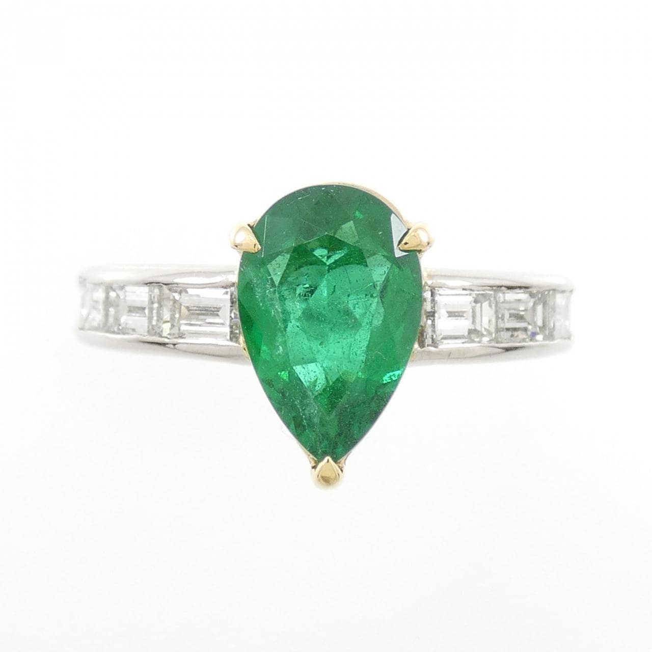 PT900/K18YG エメラルド リング 1.38CT
