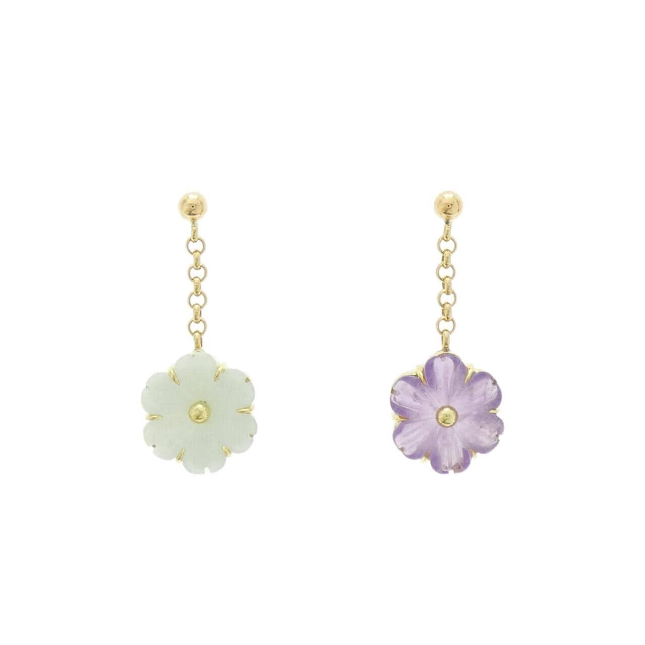 ヤマサキユミコ フラワー アメジスト ピアス 1.55CT