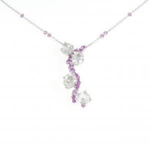 PT900/PT850 ホワイトサファイヤ ネックレス 5.20CT