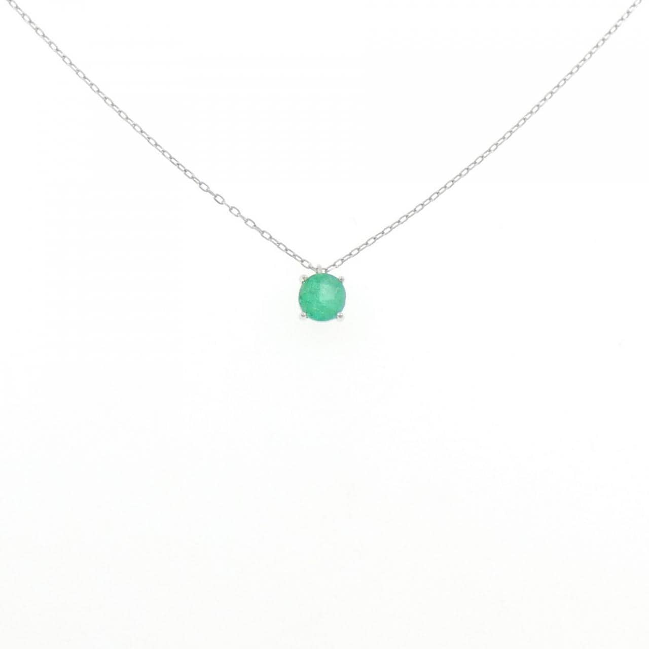 PT950 エメラルド ネックレス 0.40CT
