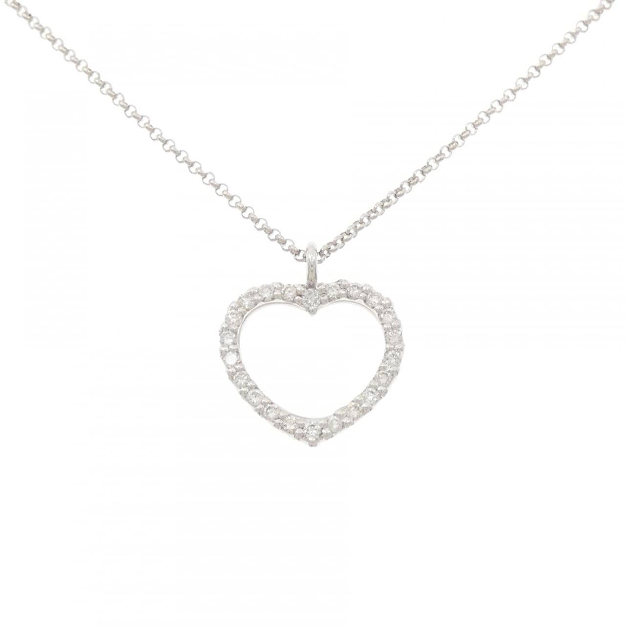 PT900/PT850 ハート ダイヤモンド ネックレス 0.30CT