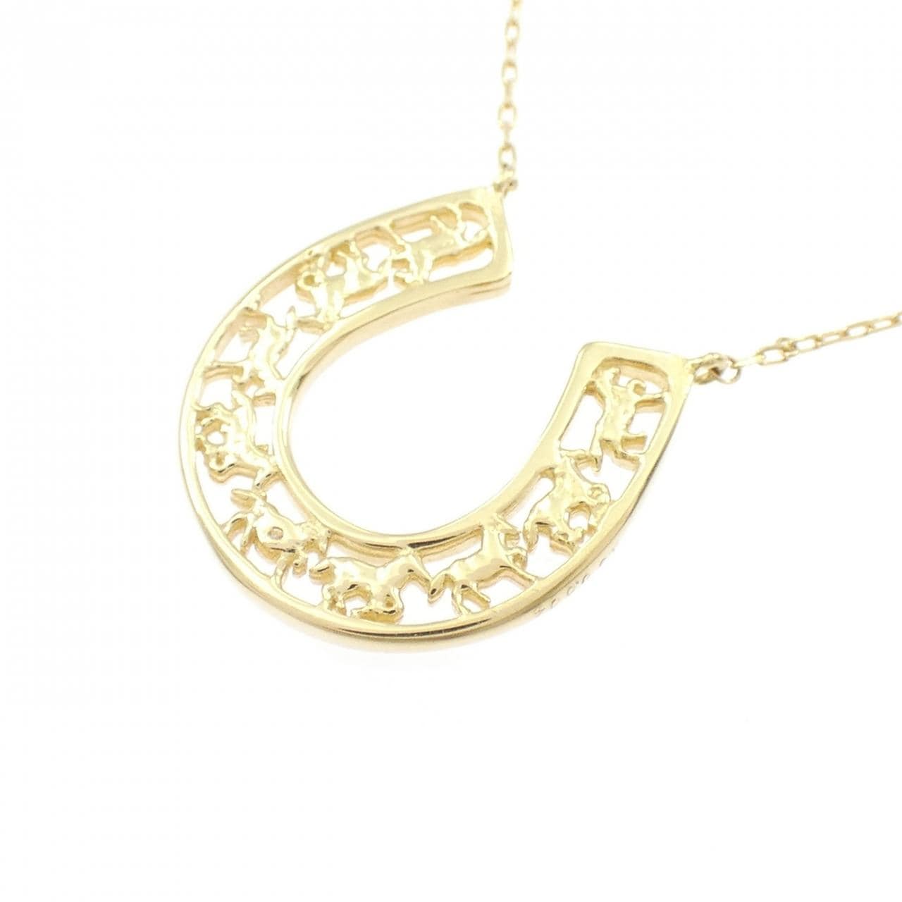 K18YG ホースシュー ダイヤモンド ネックレス 0.004CT