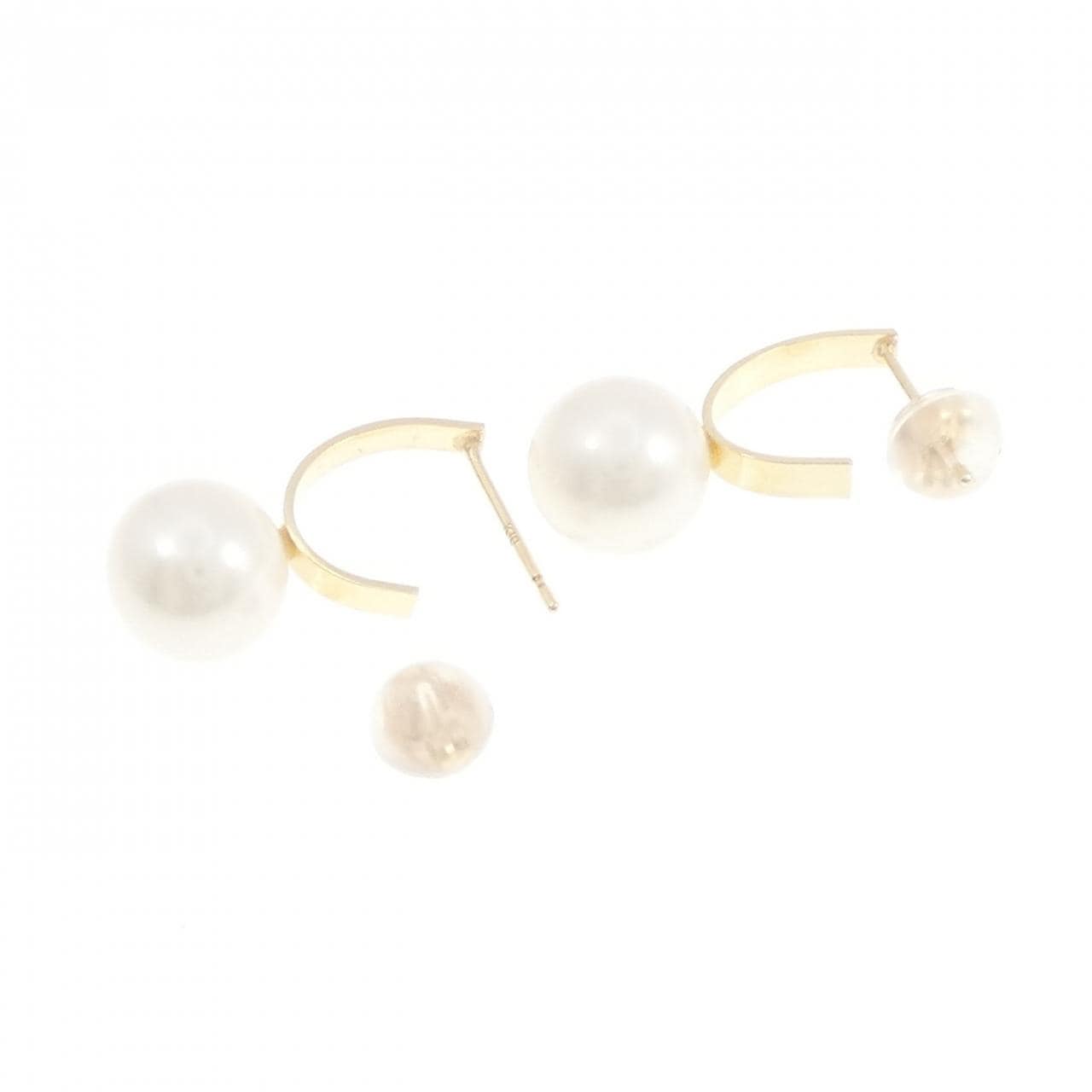 【新品】K10YG 淡水パール ピアス