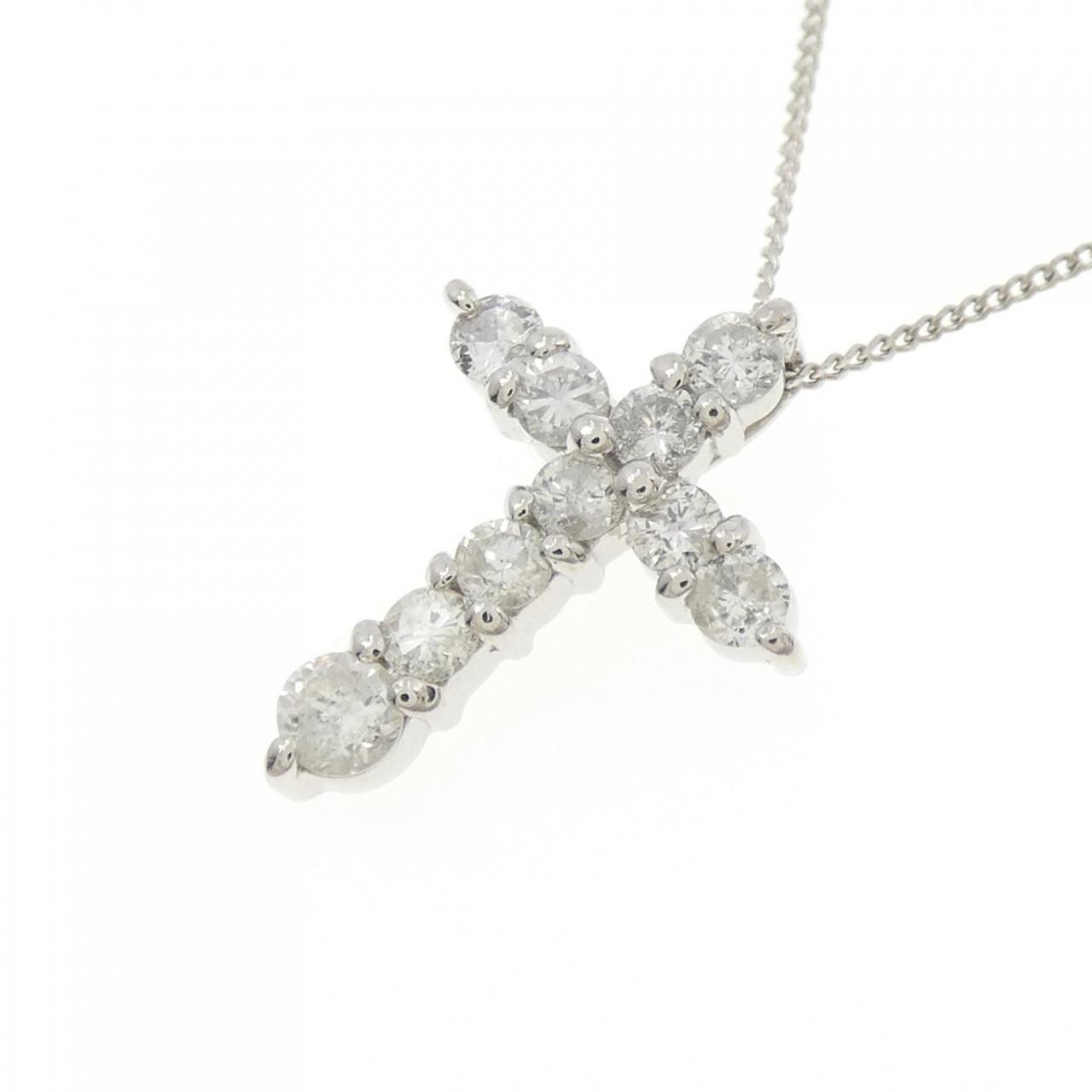 PT900/PT850 クロス ダイヤモンド ネックレス 0.51CT