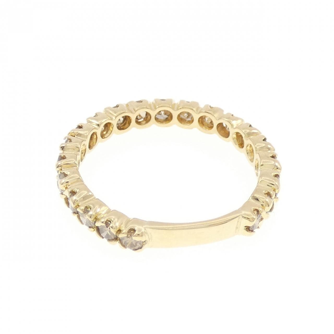 K18YG ハーフエタニティ ダイヤモンド リング 1.0CT