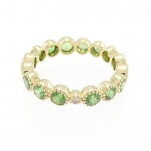 K18YG フルエタニティ グリーンガーネット リング 1.80CT