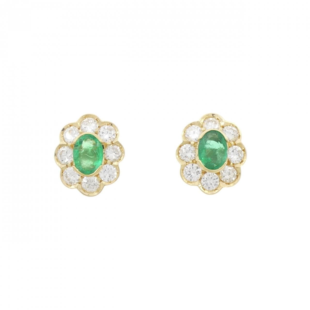 K18YG Emerald Earrings 0.88CT