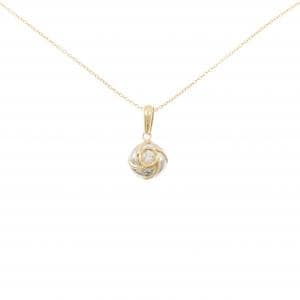 K18YG/PT900 ダイヤモンド ネックレス 0.10CT