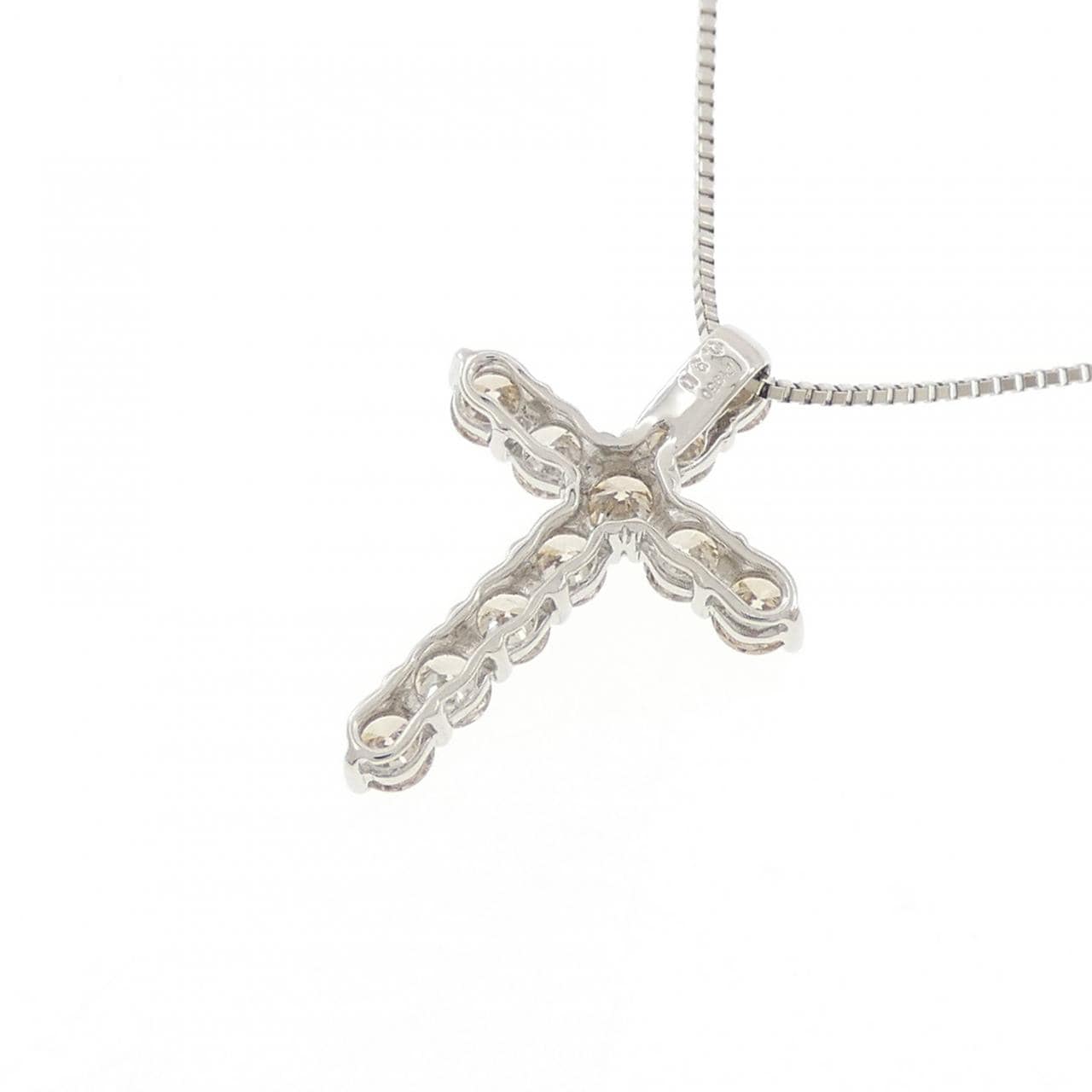 PT950/PT850 クロス ダイヤモンド ネックレス 0.90CT