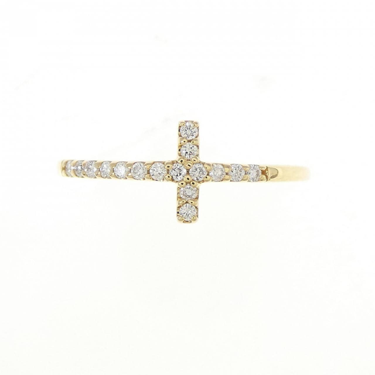 K18YG クロス ダイヤモンド リング 0.10CT