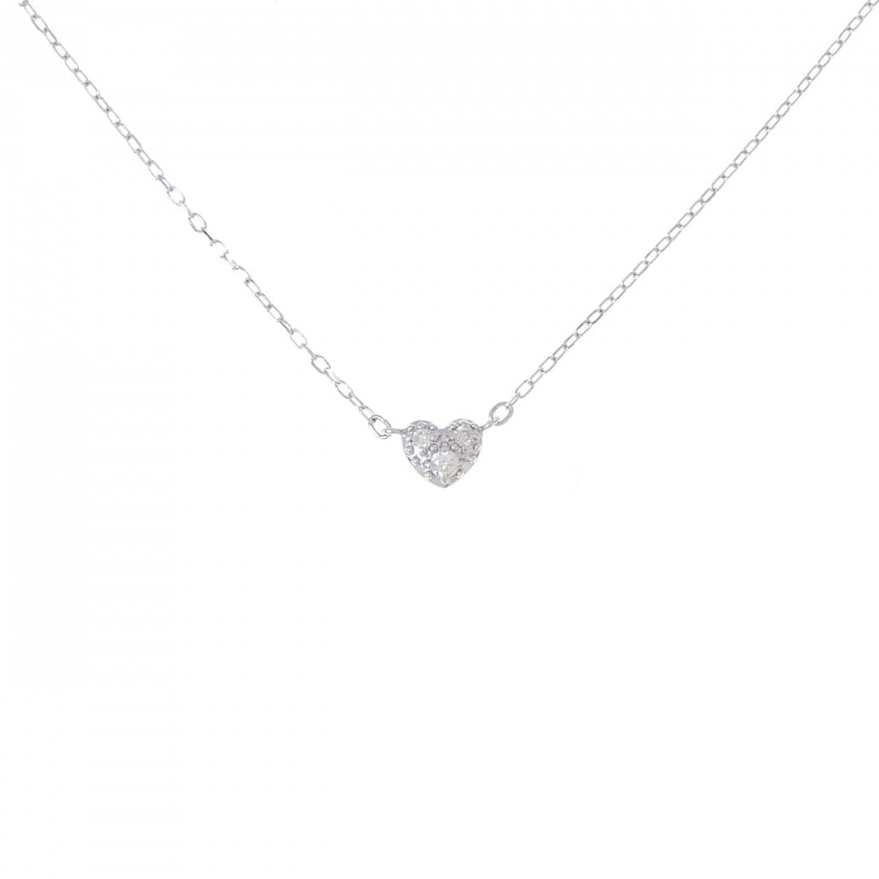 K10WG ハート ダイヤモンド ネックレス