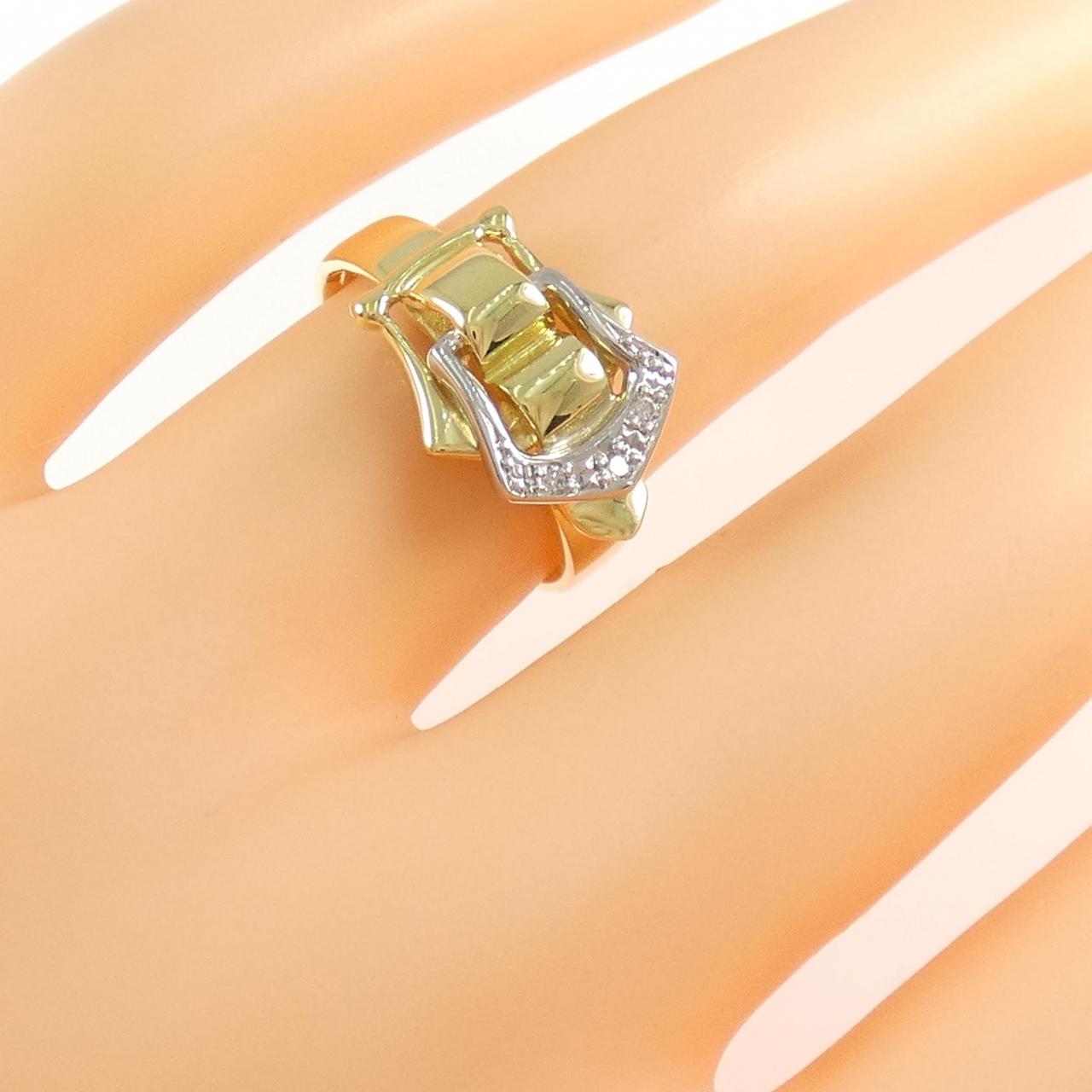 K18YG/PT900 ダイヤモンド リング 0.02CT