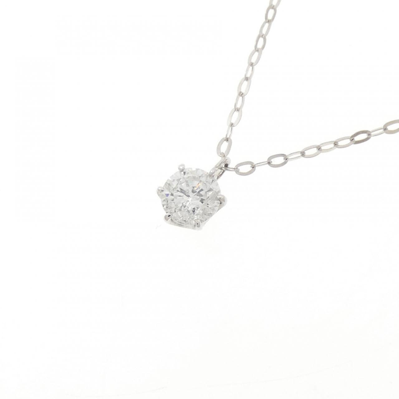 K18WG ソリティア ダイヤモンド ネックレス 0.32CT