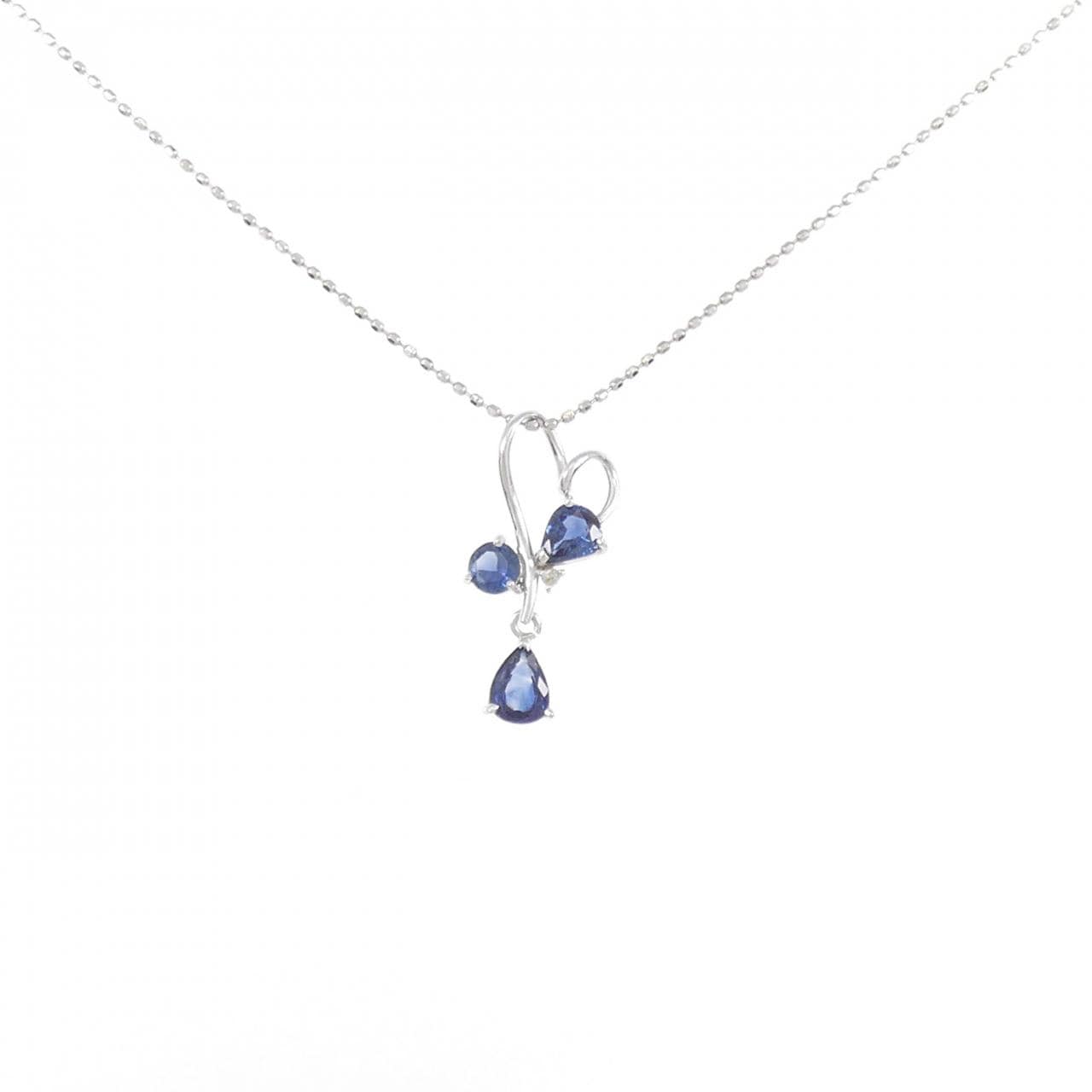 K18WG サファイヤ ネックレス 0.6CT
