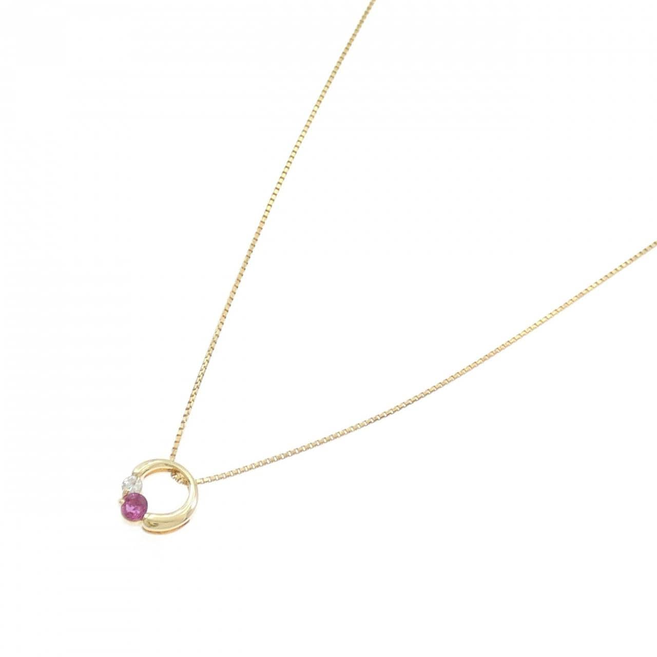 K18YG ルビー ネックレス 0.12CT