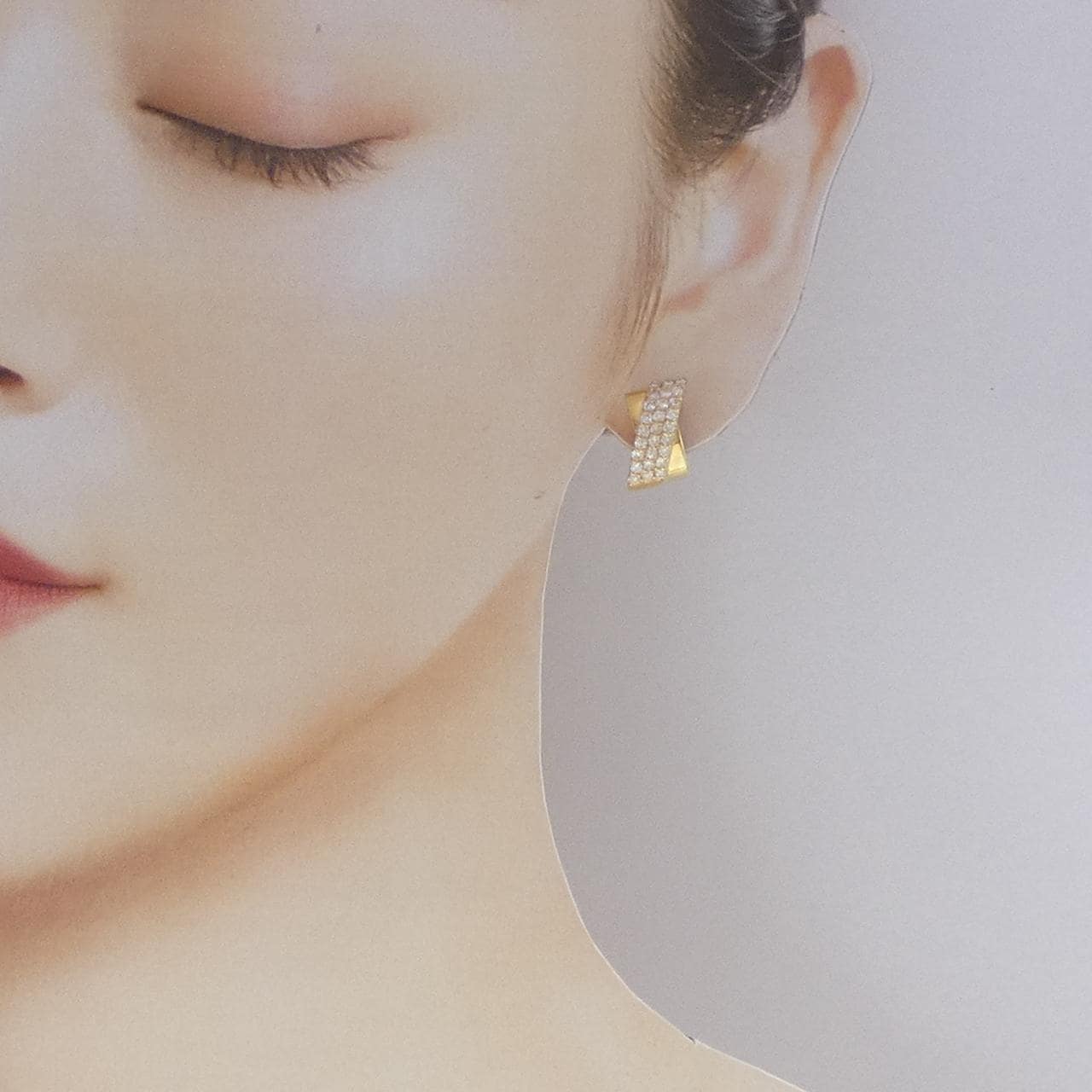 K18YG パヴェ ダイヤモンド ピアス/イヤリング 1.00CT