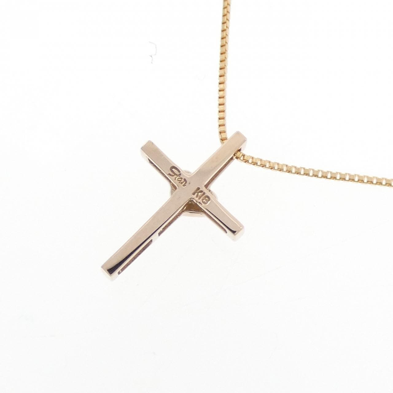 スタージュエリー クロス×ハート K18PG ネックレス