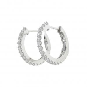 【新品】PT900 フープ ダイヤモンド ピアス 0.40CT