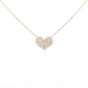 K18YG ハート パヴェ ダイヤモンド ネックレス 0.50CT